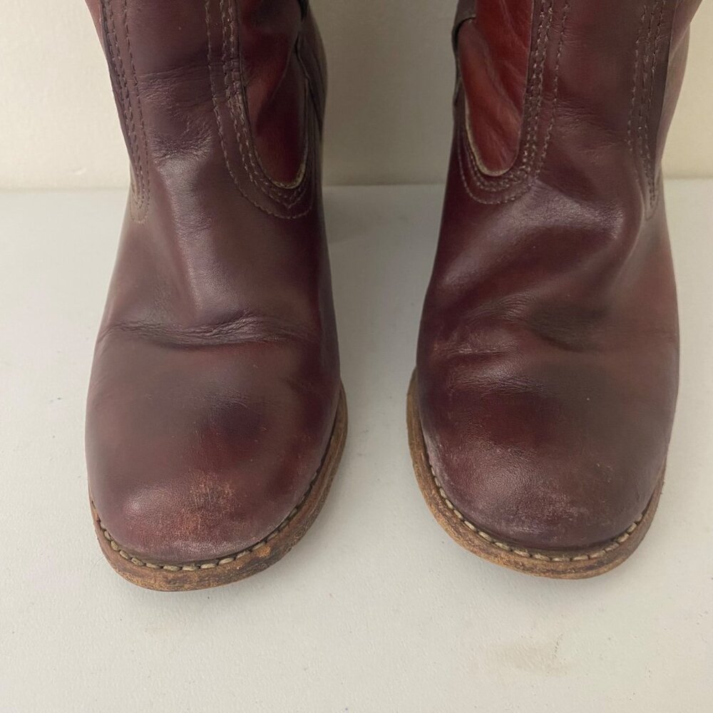 Vintage Dexter Pull On Tall Boots Shoes Brown - Picture 4 of 9